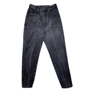 Vintage Bleu Cafe Black Acid Wash High Waist Mom Jeans Size 10
